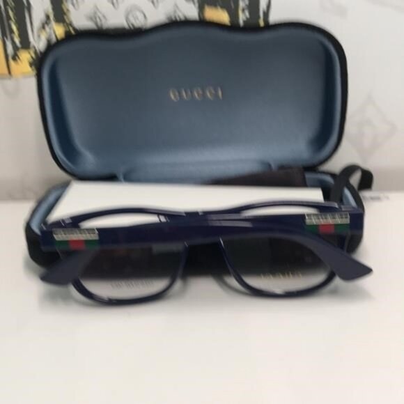 Gucci GG0768O 003 – Shiny Blue Rectangular Frame | 54-16-145 | New Authentic” - Picture 11 of 12